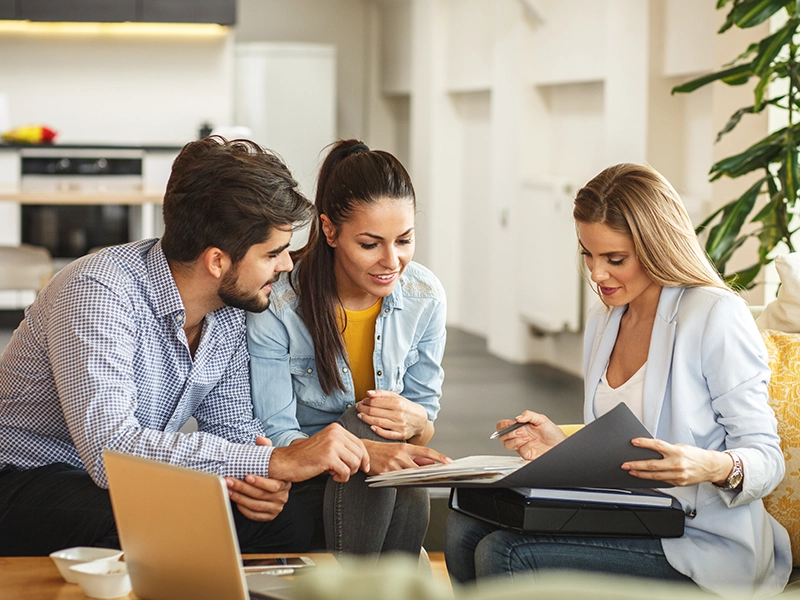 couple meeting with representative