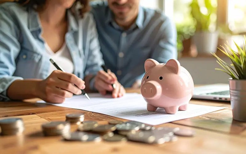 couple with piggy bank