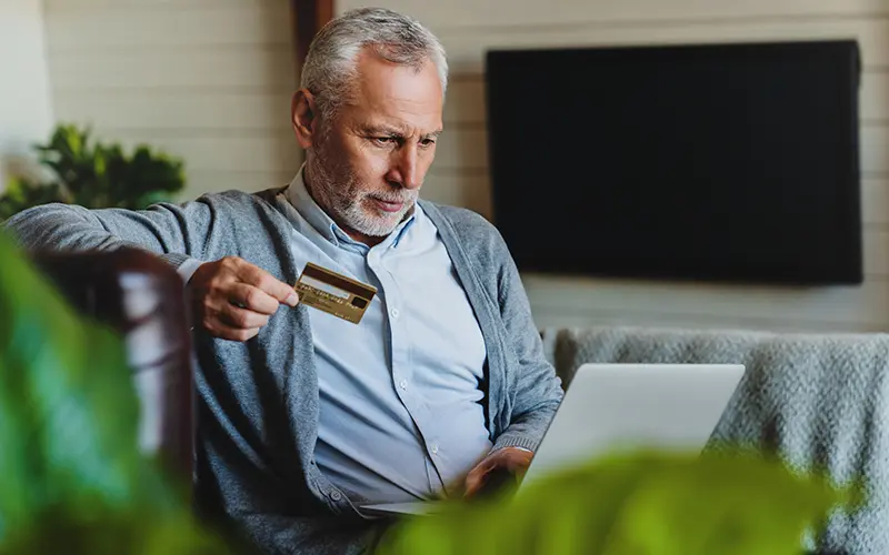 man with credit card