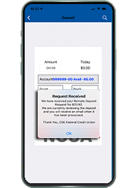 mobile deposit confirmation screen