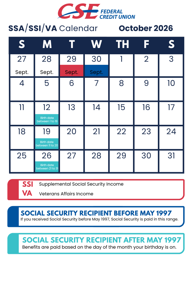 October Deposit Schedule